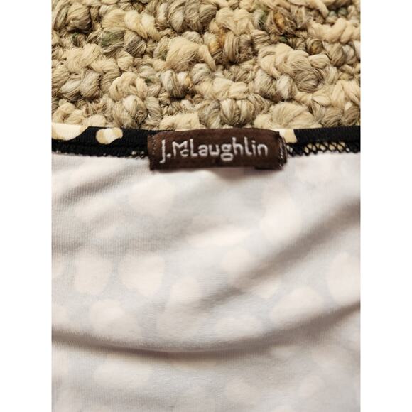 J. MCLAUGHLIN Smooth Stretch Leopard Print V-Neck Top Size Large - Picture 4 of 6